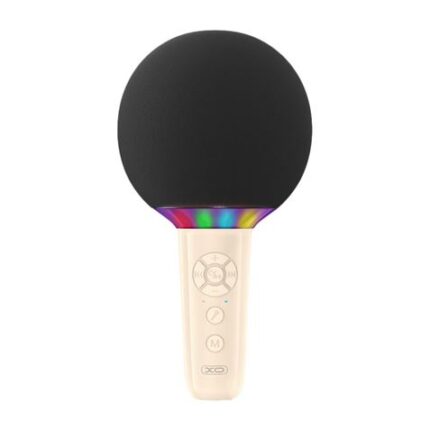 XO BE50 Microfono wireless - Karaoke - 5W - Bluetooth 5.3 - Illuminazione LED - Autonomia massima 3 ore - Colore beige