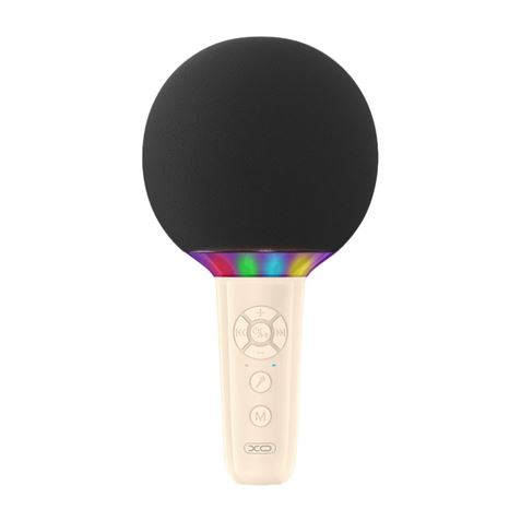 XO BE50 Microfono wireless - Karaoke - 5W - Bluetooth 5.3 - Illuminazione LED - Autonomia massima 3 ore - Colore beige XO BE50 Microfono wireless - Karaoke - 5W - Bluetooth 5.3 - Illuminazione LED - Autonomia massima 3 ore - Colore beige