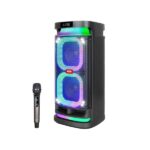 XO F58 Altoparlante Karaoke - Bluetooth - 40W - Illuminazione RGB - Microfono wireless incluso - Ingresso per strumenti e microfoni aggiuntivi - Colore nero