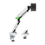 Aisens Supporto da tavolo per gaming con contrappeso girevole e inclinabile per monitor/TV 16 kg - 3 perni - 1 braccio - 17"-49" - Colore bianco