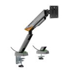 Aisens Supporto da tavolo RGB Gaming con contrappeso girevole e inclinabile per monitor/TV 16 kg - 3 perni - 1 braccio - 17"-49" - Colore nero