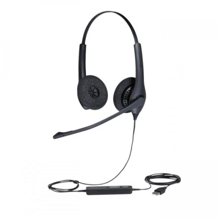 Jabra BIZ 1500 Duo Cuffie con microfono pieghevole USB - Cancellazione del rumore - Archetto regolabile - Comandi sul cavo - Cavo da 2