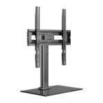 Unykach Supporto da tavolo per TV da 23"-60" - Base in vetro temperato - Peso massimo 40 kg - VESA 400x400 mm - Colore nero
