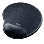Esselte Dataline Standard Tappetino con poggiapolsi imbottito in gel - Misure 215x300x22 mm - Finitura in Lycra - Base antiscivolo - Controllo del mouse migliorato - Colore nero