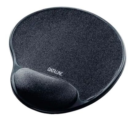 Esselte Dataline Standard Tappetino con poggiapolsi imbottito in gel - Misure 215x300x22 mm - Finitura in Lycra - Base antiscivolo - Controllo del mouse migliorato - Colore nero