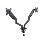 Tooq Supporto da tavolo con bracci articolati per 2 monitor da 13"-34" - Girevole e inclinabile - Pistone a gas - Peso massimo 10 kg per braccio - VESA 100x100 mm