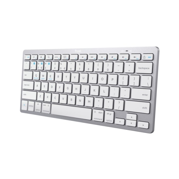 Trust Mini tastiera ultrasottile wireless - Connettività Bluetooth 4.0 - Lingua spagnola - Colore grigio Trust Mini tastiera ultrasottile wireless - Connettività Bluetooth 4.0 - Lingua spagnola - Colore grigio