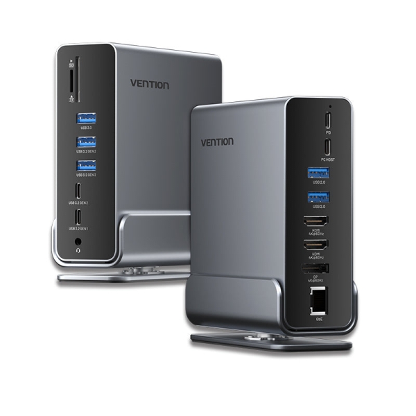 Vention Docking Station 15 in 1 da USB-C a DisplayPort/2xHDMI/USB-C 3.2 Gen2/USB-C 3.2 Gen1/2xUSB 3.2 Gen2/USB3.0/2xUSB2.0/RJ45/SD/TF/3 Vention Docking Station 15 in 1 da USB-C a DisplayPort/2xHDMI/USB-C 3.2 Gen2/USB-C 3.2 Gen1/2xUSB 3.2 Gen2/USB3.0/2xUSB2.0/RJ45/SD/TF/3