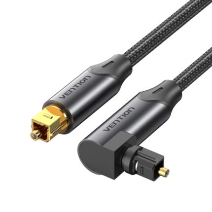 Cavo audio in fibra ottica Vention - 2 m - Ad angolo - Intrecciato - Colore nero