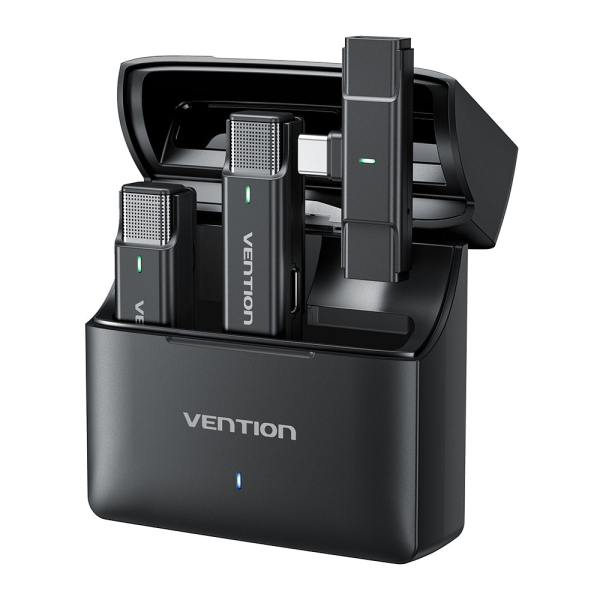 Vention Levalier Microfono Clip Wireless USB-C - Cancellazione avanzata del rumore - Batteria 30 ore - Portata 300 m - Colore nero Vention Levalier Microfono Clip Wireless USB-C - Cancellazione avanzata del rumore - Batteria 30 ore - Portata 300 m - Colore nero