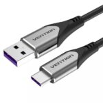 Cavo Vention da USB-A 2.0 a USB-C 2.0 5A 100W - 2 m - intrecciato - colore grigio