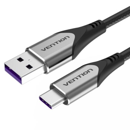 Cavo Vention da USB-A 2.0 a USB-C 2.0 5A 100W - 2 m - intrecciato - colore grigio