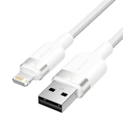 Cavo Vention da USB-A a Lightning 2.4A - 2 m - intrecciato - colore bianco