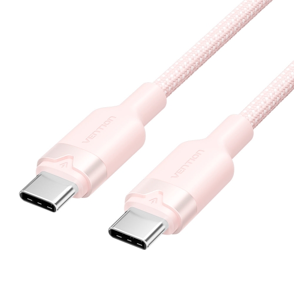 Cavo Vention da USB-C a USB-C 3A 60W - 2 m - intrecciato - colore rosa Cavo Vention da USB-C a USB-C 3A 60W - 2 m - intrecciato - colore rosa