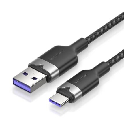 Cavo Vention da USB-C 2.0 a USB-A 6A 100W - 1 m - intrecciato - colore nero