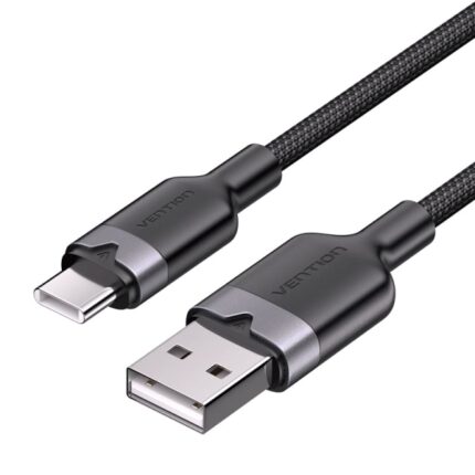Cavo Vention da USB-C 2.0 a USB-A 3A 60W - 1 m - intrecciato - colore nero