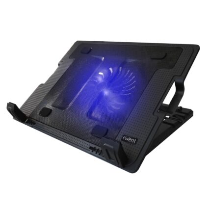 Supporto per laptop Ewent - Ventola grande silenziosa fino a 17" - 2 porte USB - Colore nero