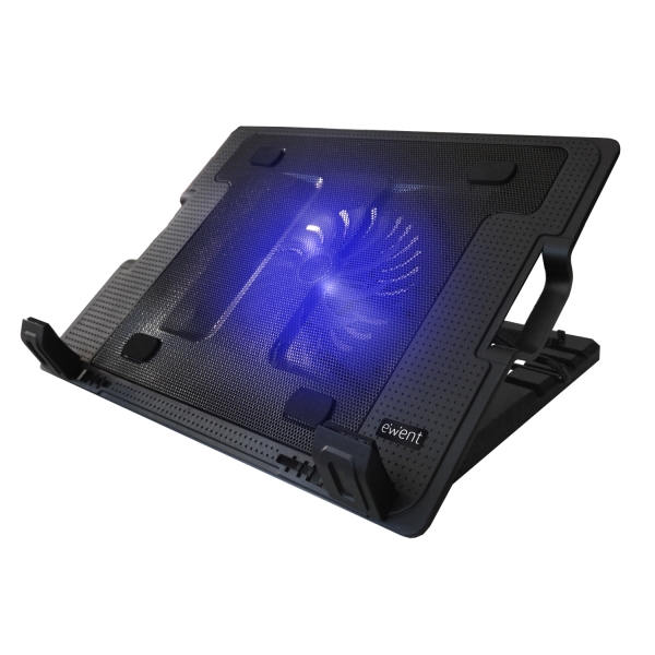 Supporto per laptop Ewent - Ventola grande silenziosa fino a 17" - 2 porte USB - Colore nero Supporto per laptop Ewent - Ventola grande silenziosa fino a 17" - 2 porte USB - Colore nero