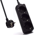 Ewent Ciabatta elettrica 3 prese - 16A Presa Schuko - Colore nero