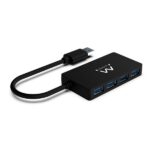 Ewent Hub USB3.2 Gen 1 USB-A a 4 porte - Alimentato tramite USB - Colore nero