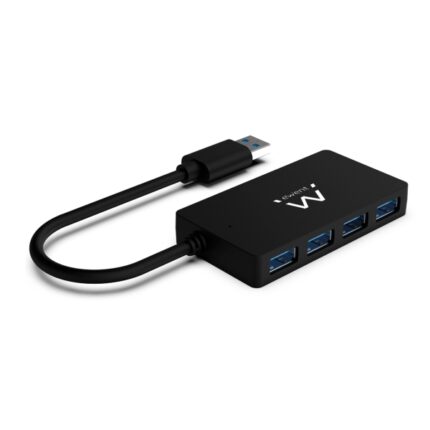Ewent Hub USB3.2 Gen 1 USB-A a 4 porte - Alimentato tramite USB - Colore nero