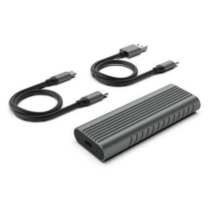 Ewent Box esterno USB 3.2 - SSD USB-C senza viti - Cavo USB C-C e USB C-A - Colore grigio