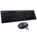 Ewent Pack Wireless 2.4hz KB+MOUSE - Tastiera da ufficio con 13 tasti multimediali - Mouse da viaggio - 1000 dpi unico - Ricevitore USB-A - 2 batterie AA (incluse) - Colore nero