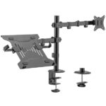 Ewent Supporto da scrivania per 1 monitor e 1 laptop 34"- fino a 9 kg - Colore nero