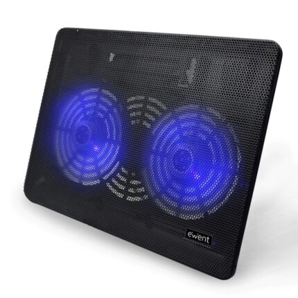 Ewent EW1256 Base di raffreddamento per laptop fino a 17" - 2 ventole - Altezza regolabile - Colore nero