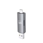 Ewent EW1075 Lettore di schede compatto USB 3.2 Gen1 (USB 3.0) con connettore USB C e USB A