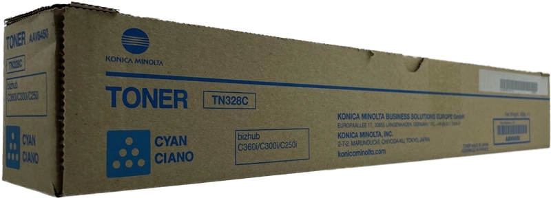 Konica Minolta TN328 Ciano Cartuccia toner originale - AAV8450/TN328C Konica Minolta TN328 Ciano Cartuccia toner originale - AAV8450/TN328C