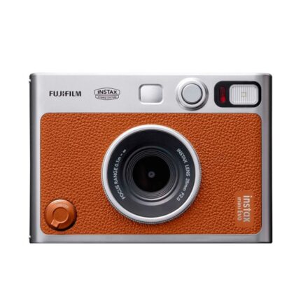 Fujifilm Instax Mini EVO Fotocamera istantanea ibrida - Dimensioni immagine 62x46 mm - Specchio per selfie - Esposizione automatica  - Colore marrone
