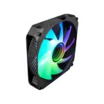 Coolbox Infinity Ventilatore ARGB - Effetto tunnel di colori - Silenzioso - Cuscinetto idraulico - Colore nero