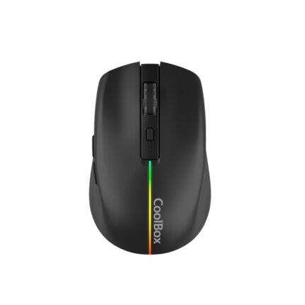 Coolbox W01 Mouse da gioco wireless 1600 dpi - 6 pulsanti - Illuminazione RGB - Colore nero