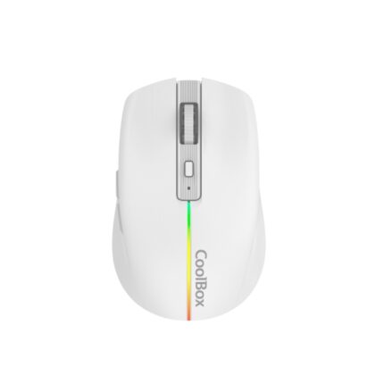 Coolbox W01 Mouse da gioco wireless 1600 dpi - 6 pulsanti - Illuminazione RGB - Colore bianco