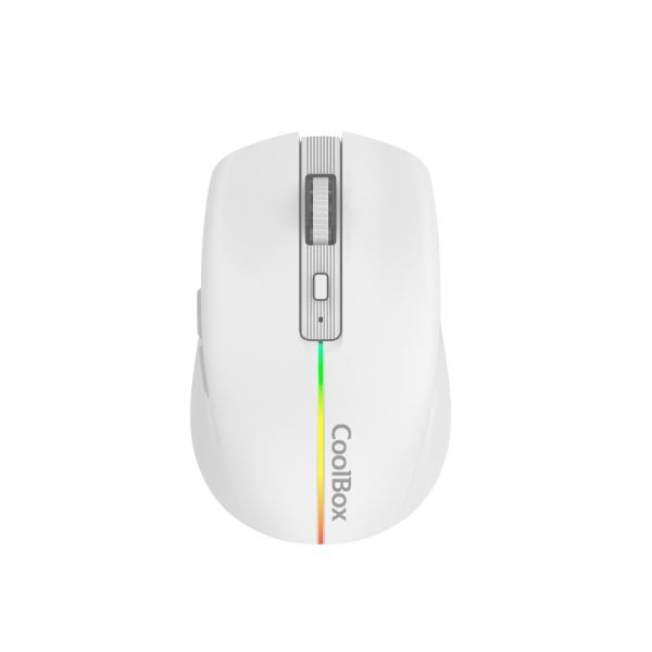 Coolbox W01 Mouse da gioco wireless 1600 dpi - 6 pulsanti - Illuminazione RGB - Colore bianco Coolbox W01 Mouse da gioco wireless 1600 dpi - 6 pulsanti - Illuminazione RGB - Colore bianco