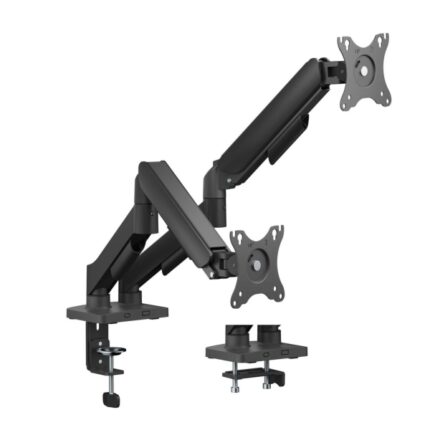 Aisens Supporto da tavolo ECO con contrappeso girevole e inclinabile per monitor/TV 9 kg (3 perni - 2 bracci) da 17-32 - Colore nero