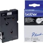 Brother TC201 Nastro laminato originale per etichettatrice - Testo nero su sfondo bianco - Larghezza 12 mm x 7 metri