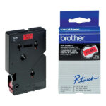 Brother TC401 Nastro laminato originale per etichettatrice - Testo nero su sfondo rosso - Larghezza 12 mm x 7 metri
