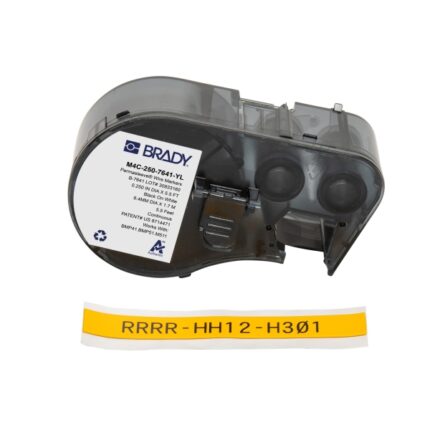 Brady M4C-250-7641-YL Nastro termoretraibile per etichette - Testo nero su sfondo giallo - Larghezza 11