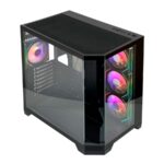 L-Link Nova Case ATX - Vetro temperato continuo - 4 ventole RGB - USB 3.0 - Colore nero