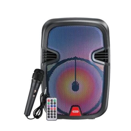 XO F51 Altoparlante Karaoke - Bluetooth 5.0 - 10W - Funzione TWS - Illuminazione RGB - Microfono con cavo - Telecomando - Colore nero