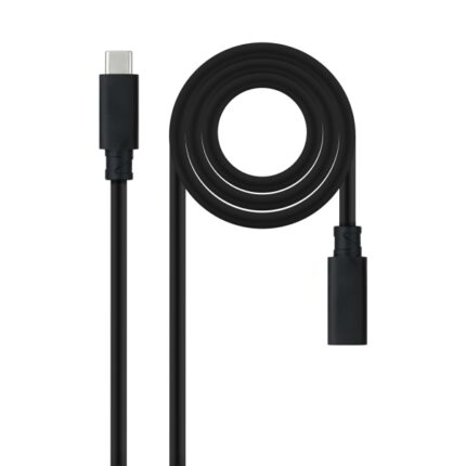 Nanocable Cavo prolunga USB-C 3.2 maschio a USB-C 3.2 femmina - Gen2x2 20Gbp - 100W 5A - 4K 60Hz - 1 metro - Colore nero
