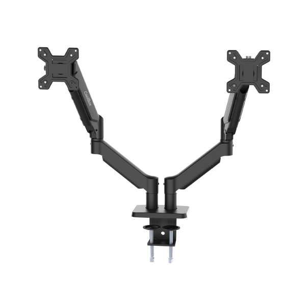 Coolbox M02D Supporto da tavolo con bracci articolati per 2 monitor fino a 32" - Girevole e inclinabile - Pistone a gas - Peso massimo 8 kg per braccio - VESA 100x100 mm Coolbox M02D Supporto da tavolo con bracci articolati per 2 monitor fino a 32" - Girevole e inclinabile - Pistone a gas - Peso massimo 8 kg per braccio - VESA 100x100 mm