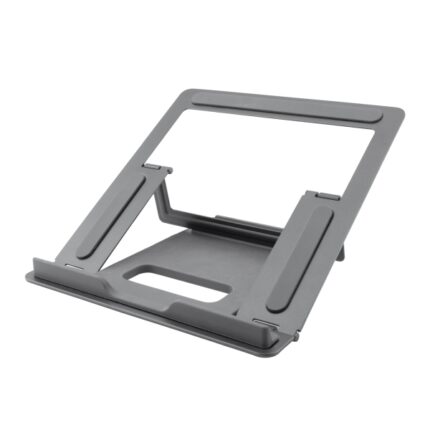 Coolbox ATRIL02 Supporto per laptop fino a 17" - Alluminio - Pieghevole - Gommini antiscivolo - Colore grigio