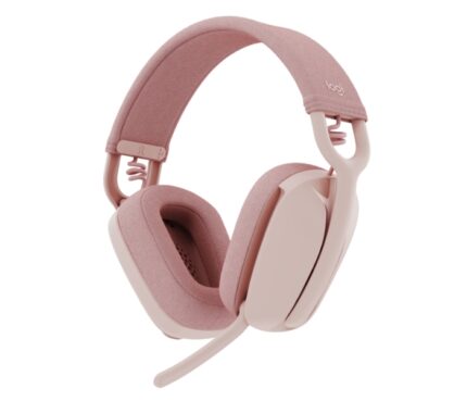 Logitech Zone Vibe 100 Cuffie wireless - Bluetooth 5.2 - Portata 30 metri - 2 microfoni - Colore rosa