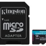 Kingston Scheda Micro SDXC 64GB UHS-I U3 V30 Classe 10 200MB/s Canvas Go Plus con adattatore