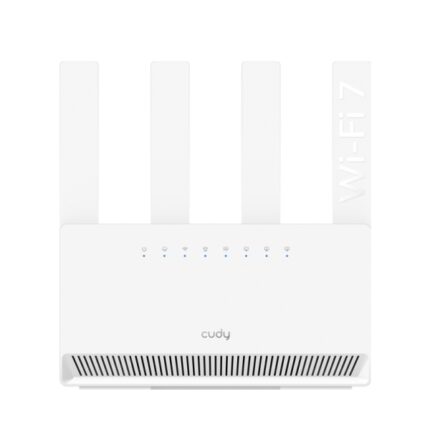 Router WiFi 7 Gigabit Dual Band BE3600 Cudy - Velocità fino a 1000 Mbps - 4 porte - 4 antenne fisse da 5 dBi - Tecnologia MU-MIMO - Colore bianco