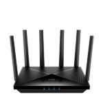 Cudy Router WiFi 7 2.5G Dual Band BE6500 - Velocità fino a 1000Mbps - 4 porte - 6 antenne fisse da 5dBi - Tecnologia MU-MIMO - Colore nero