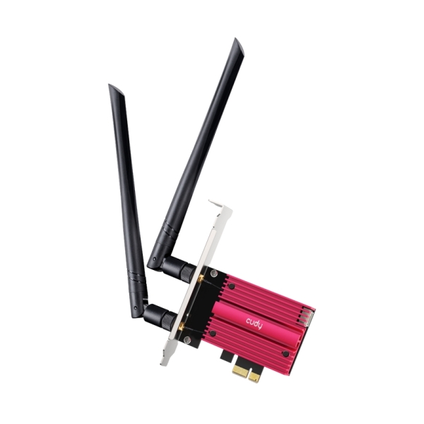Cudy Adattatore di rete PCIe Tribanda WiFi 7 BE9300 - Bluetooth 5.4 - Dissipatore termico - Colore nero/rosso Cudy Adattatore di rete PCIe Tribanda WiFi 7 BE9300 - Bluetooth 5.4 - Dissipatore termico - Colore nero/rosso
